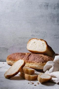 Homemade white wheat bread Stock Photos