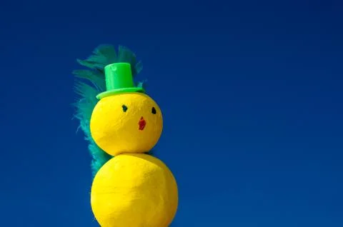 Homemade yellow easter chicken Stock Photos