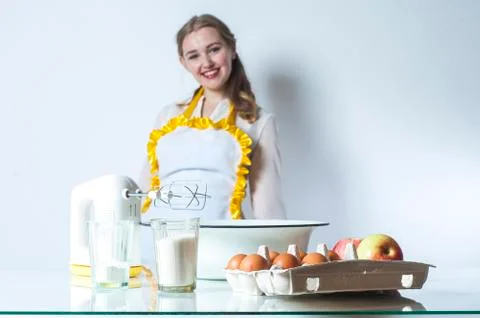 Homemaker in kitchen Stock Photos