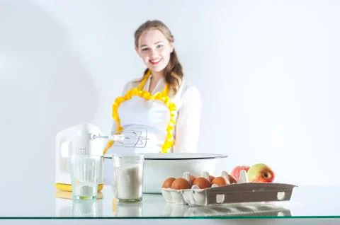 Homemaker in kitchen Stock Photos