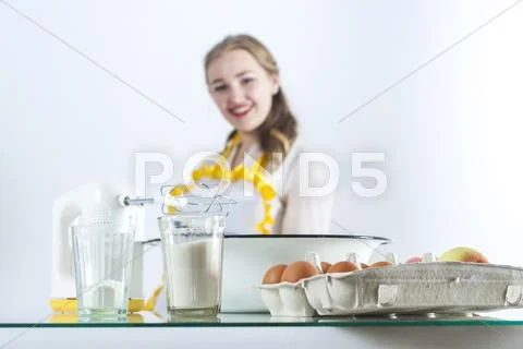 Homemaker in kitchen Stock Photos