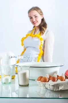 Homemaker in kitchen Stock Photos