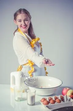 Homemaker in kitchen Stock Photos