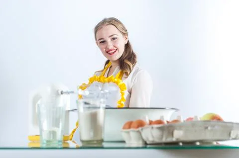 Homemaker in kitchen Stock Photos