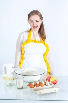 Homemaker in kitchen Stock Photos