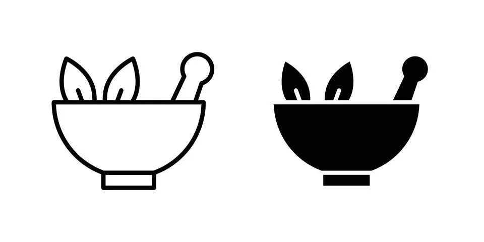 Homeopathy icon vector concepts, line and silhouette style Stock Illustration