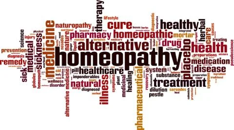 Homeopathy word cloud Stock Illustration