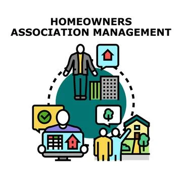 Homeowners association management concept vector illustration Stock Illustration