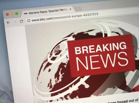 Homepage of BBC News Stock Photos