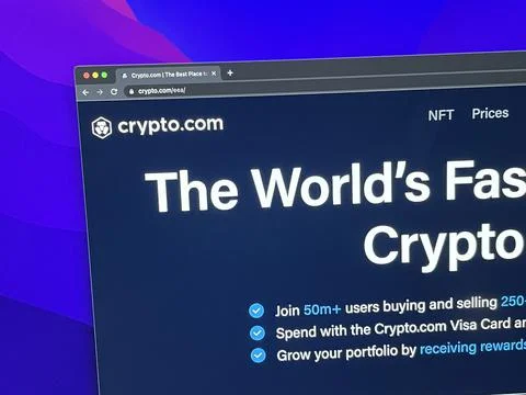 Homepage of CRYPTO.com Stock Photos