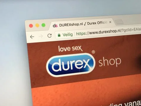 Homepage of durexshop.com Stock Photos