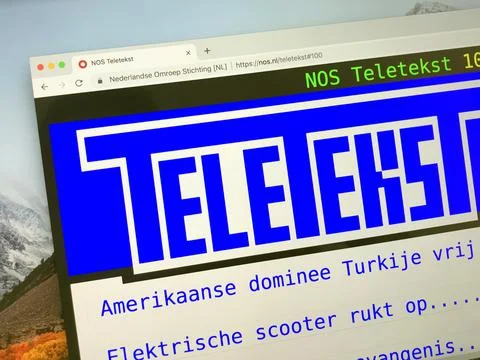 Homepage of the Dutch Teletext 库存照片