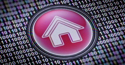 Homepage icon. Binary code ( array of bits ) in the screen. Looping footage 動画素材 111223233