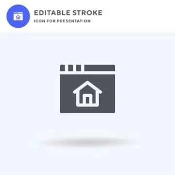 Homepage icon vector, filled flat sign, solid pictogram isolated on white, lo Stock Illustration