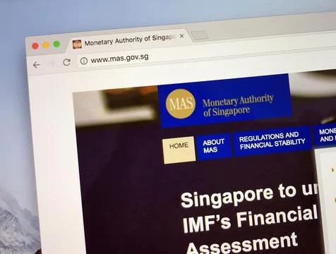 Homepage of The Monetary Authority of Singapore Stock Photos