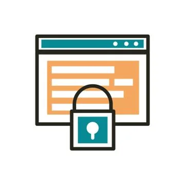 Homepage secure web development icon line and fill 스톡 일러스트