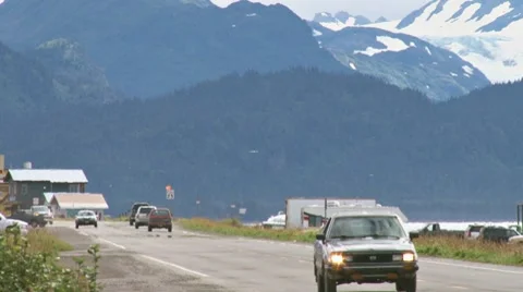 Homer Spit Road Traffic 3 Stock Footage 8564003
