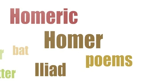 Homer Tag Cloud Animated Isolated On White Stock Footage 107209338