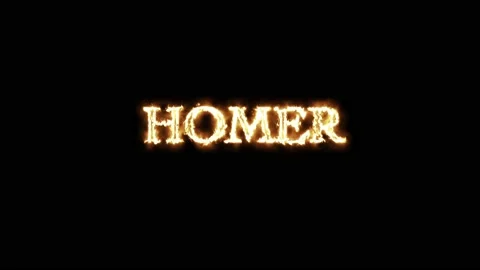 Homer written with fire. Loop 4K 스톡 동영상 239071012