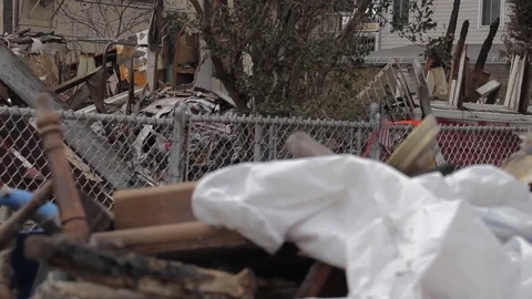 Homes destroyed in hurricane 스톡 동영상 80000685