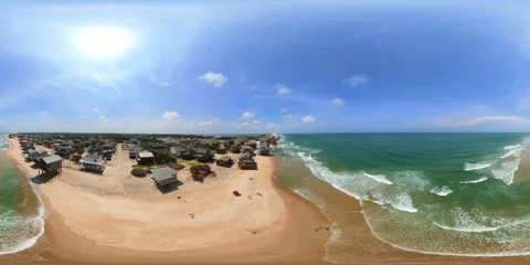 Homes getting washed away by rising water levels and tides buxton North Car.. Stock Footage 337421627
