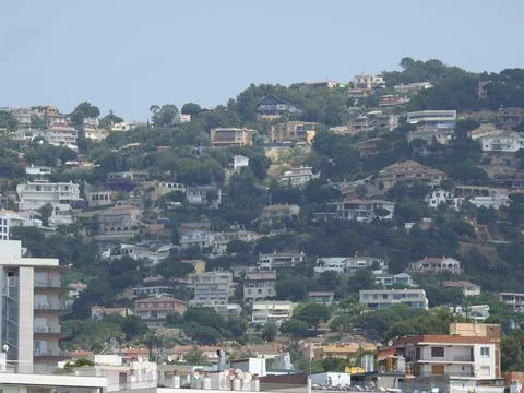 Homes on a hill Stock Photos