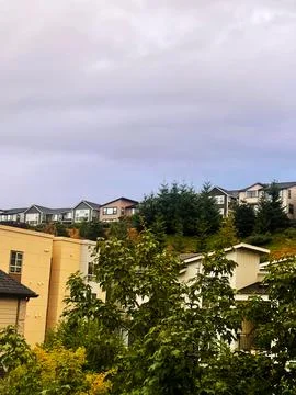 Homes on the hilltop Stock Photos