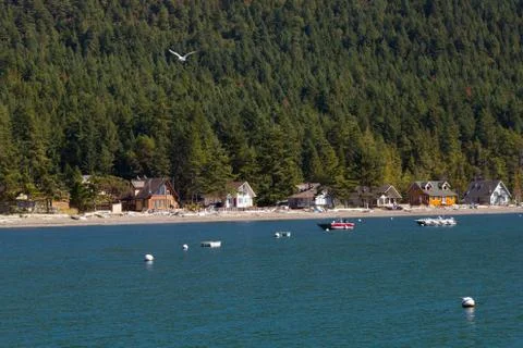 Homes on Island Stock Photos