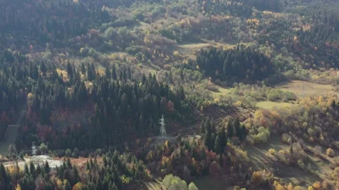 Homes in the mountains from a drone Stock Footage 150563338