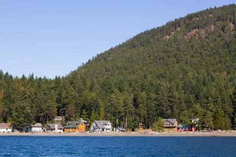 Homes on Small Island Stock-Fotos