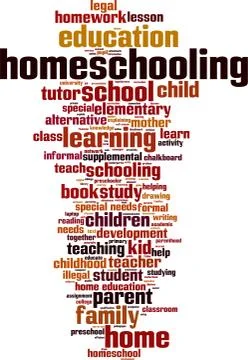 Homeschooling word cloud Stock Illustration