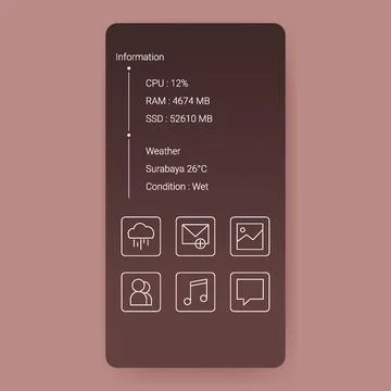 Homescreen layout user interface mobile Stock Illustration