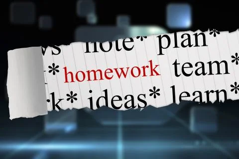 Homework against futuristic technology interface Stock Illustration