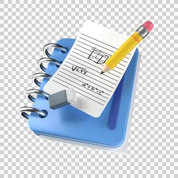 Homework and note 3D illustration Иллюстрация