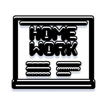 Homework assignment displayed on school chalk board Stock Illustration