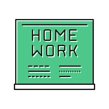 Homework on blackboard color icon vector illustration Stock Illustration