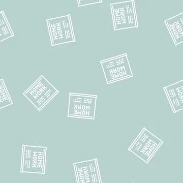 Homework on blackboard line seamless pattern Stock Illustration