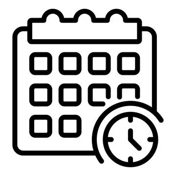 Homework calendar icon outline vector. Child study Stock Illustration