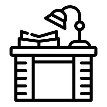 Homework desktop icon outline vector. Help child Stock Illustration