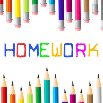 Homework education showing development school and educating Stock Illustration
