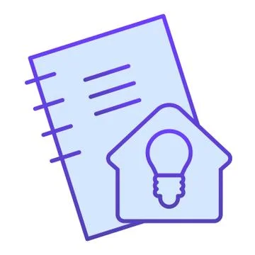 Homework flat icon. Notebook for self studying, pocketbook with home idea sign Stock Illustration