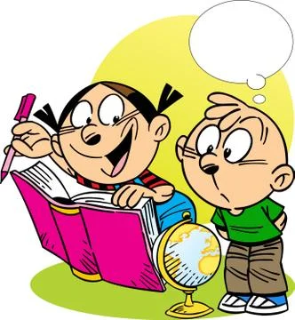 Homework in geography Stock Illustration