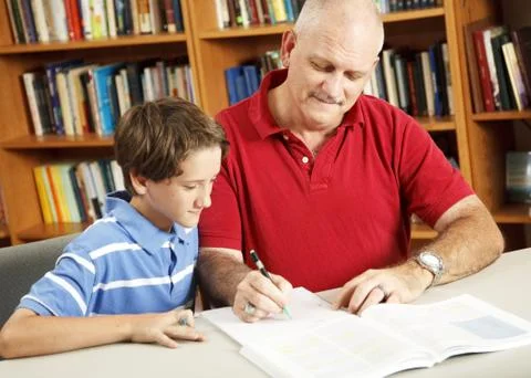 Homework Help From Dad Foto stock