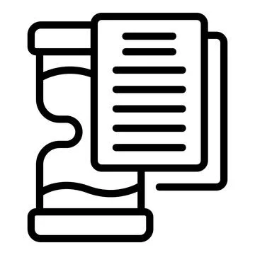 Homework hourglass icon outline vector. Child study Stock Illustration