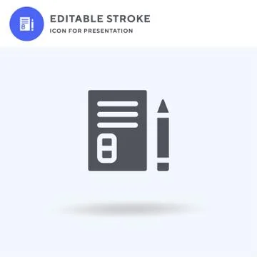 Homework icon vector, filled flat sign, solid pictogram isolated on white, lo Stock Illustration