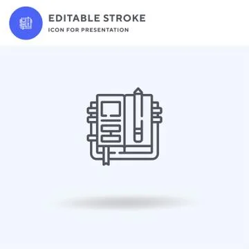 Homework icon vector, filled flat sign, solid pictogram isolated on white, logo Stock Illustration