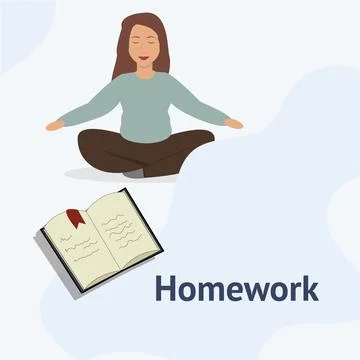 Homework meditation Stock Illustration