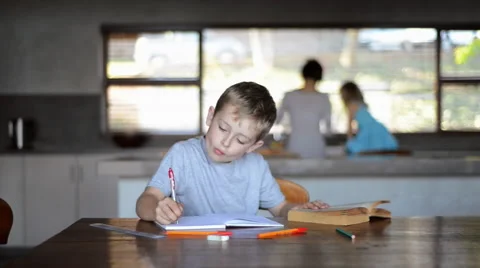 Homework school boy education Stock Footage 53088264