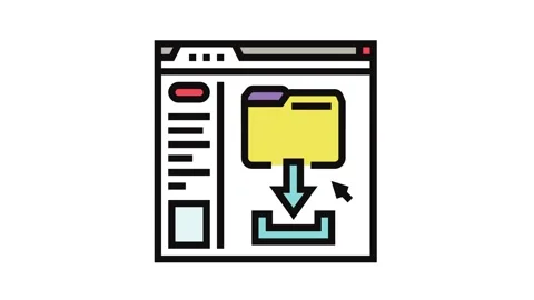 Homework submission online learning platform color icon animation Stock Footage 326105335