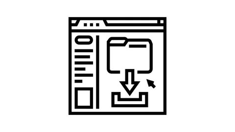 Homework submission online learning platform line icon animation Stock Footage 326131417